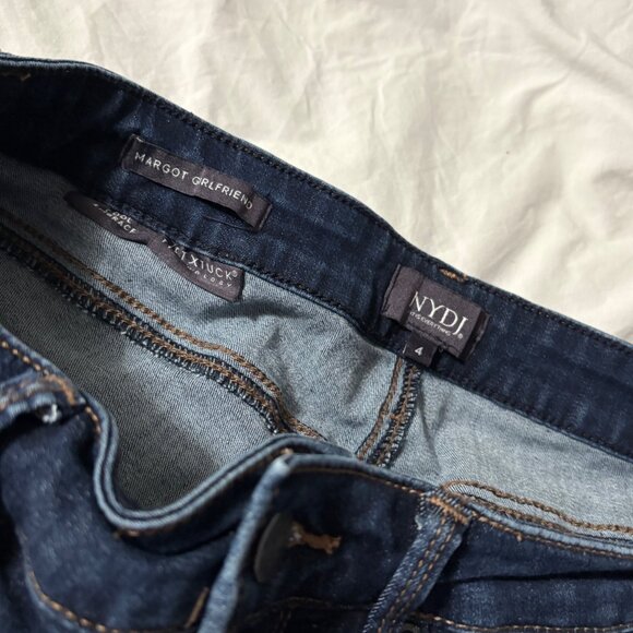 EXCELLENT NYDJ Margot Girlfriend Jeans Rapture Relaxed Slim Fit Dark Denim SZ 4 - Picture 8 of 13